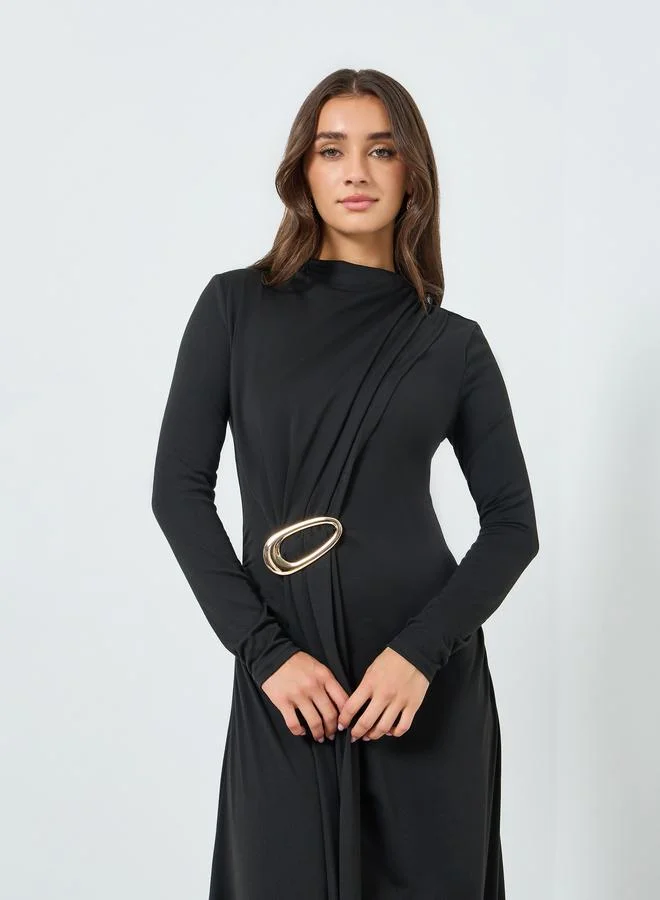 Styli Women Black Embellished Bodycon Maxi Dress